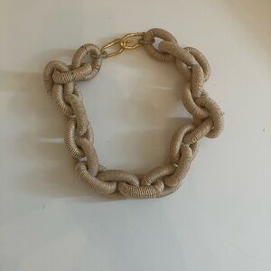 Nautical Tan Rope Chain Necklace with Gold Clasp